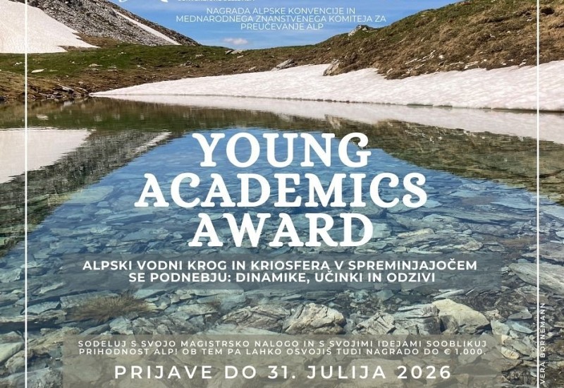 Nagrade za magistrske naloge na temo »Alpski vodni krog in kriosfera v spreminjajočem se podnebju«