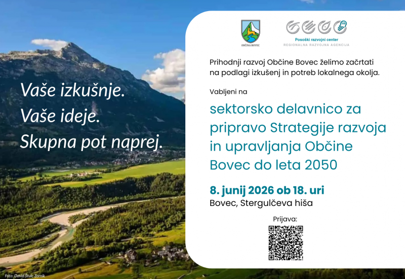 Sektorska delavnica za pripravo Strategije razvoja in upravljanja Občine Bovec do leta 2050