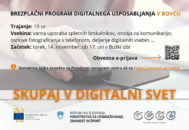 Brezplačni program digitalnega usposabljanja v Bovcu